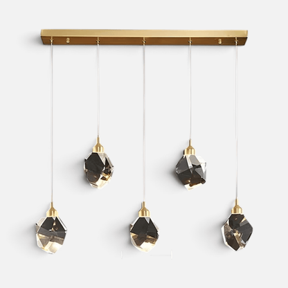 Elvora Pendant Light | Crystal Cluster Brass Design