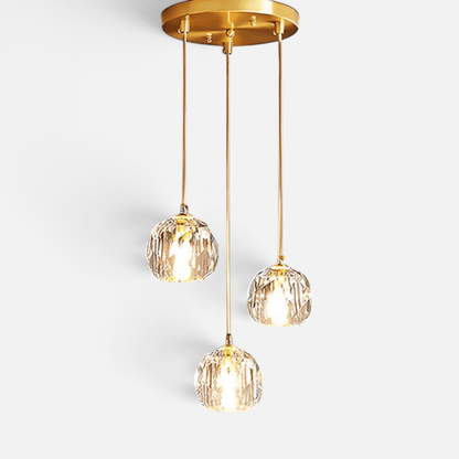 Elvora Pendant Light | Crystal Cluster Brass Design