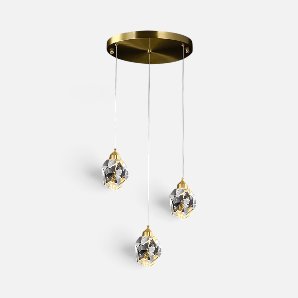 Elvora Pendant Light | Crystal Cluster Brass Design