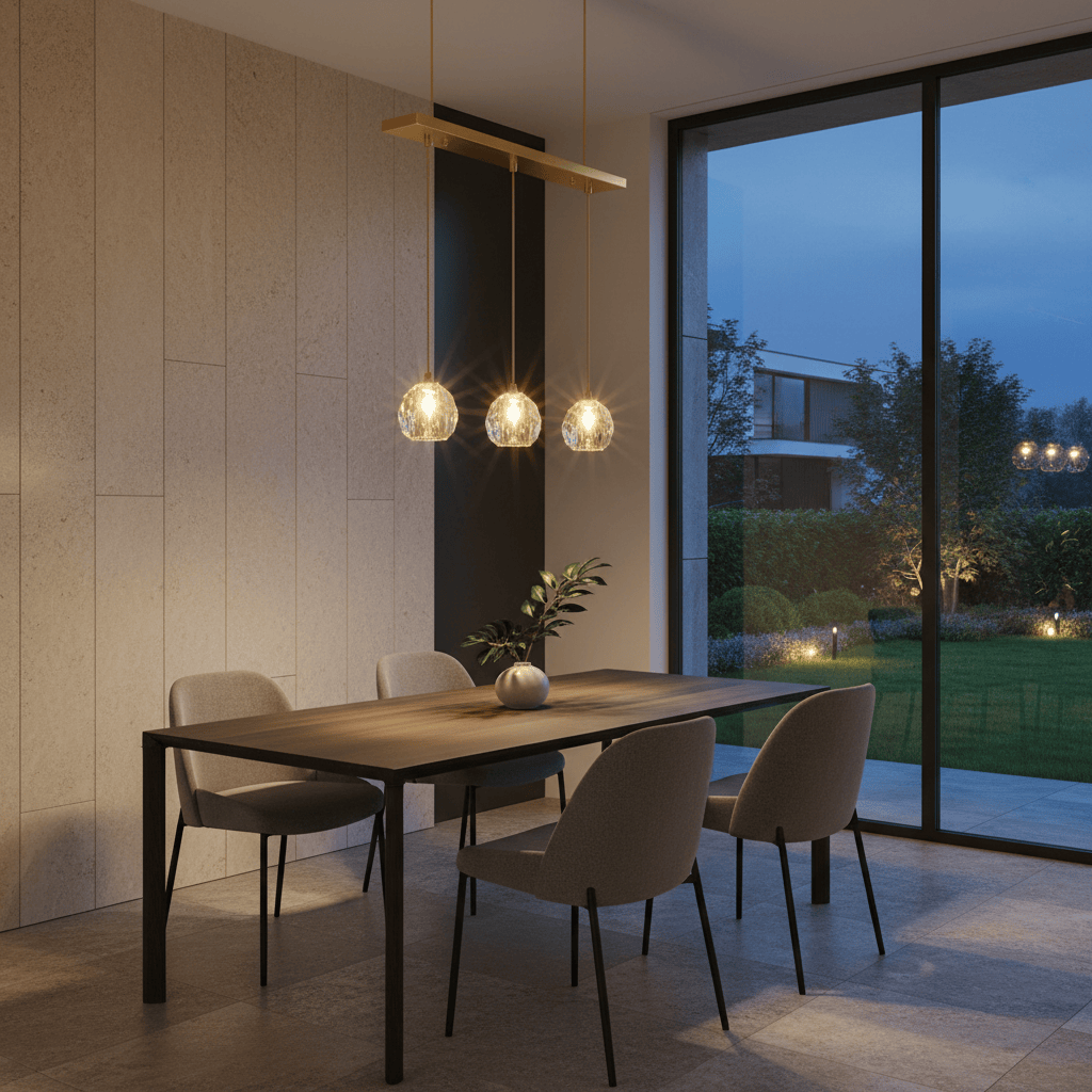 Elvora Pendant Light | Crystal Cluster Brass Design