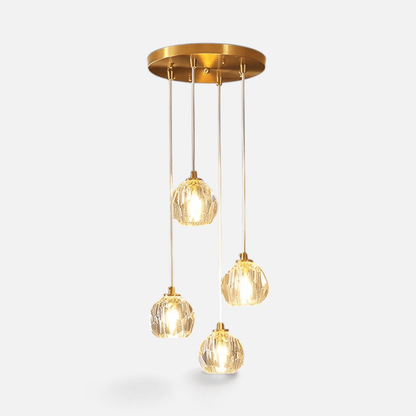 Elvora Pendant Light | Crystal Cluster Brass Design