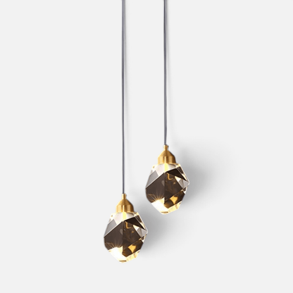 Elvora Pendant Light | Crystal Cluster Brass Design