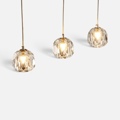 Elvora Pendant Light | Crystal Cluster Brass Design