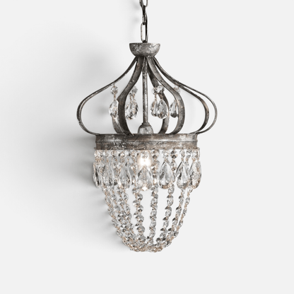 Elvora Pendant Light | Crystal Tear Drop Chandelier D 27cm x H 36cm / Antique silver