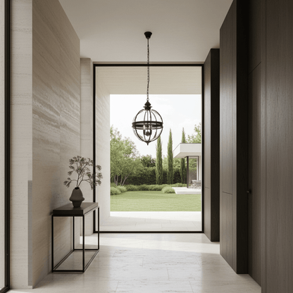 Elvora Pendant Light | Glass Globe Cage Design