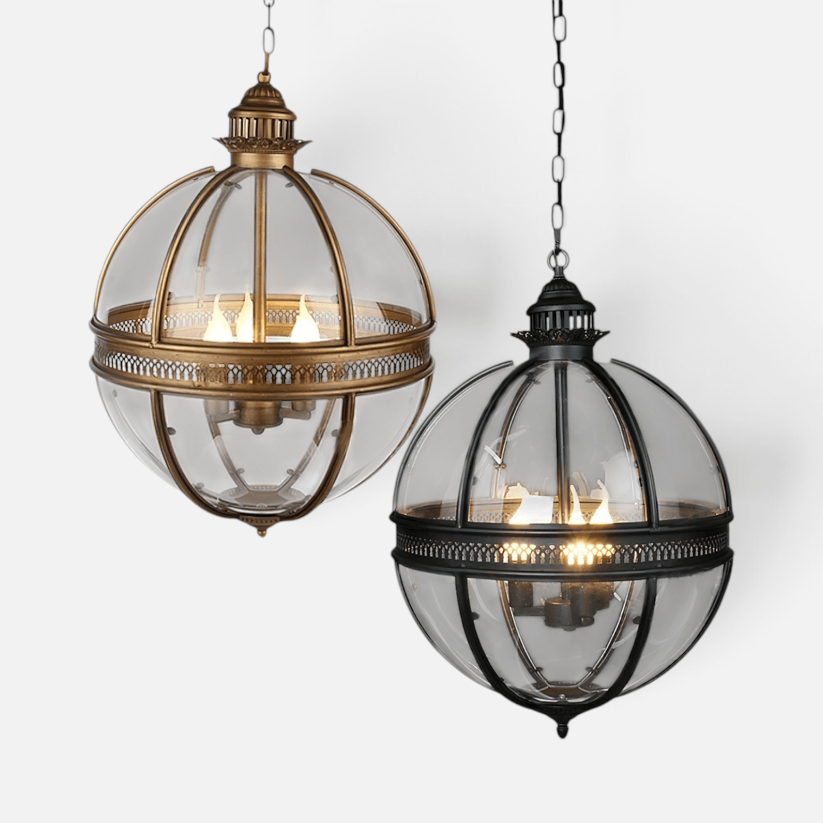 Elvora Pendant Light | Glass Globe Cage Design