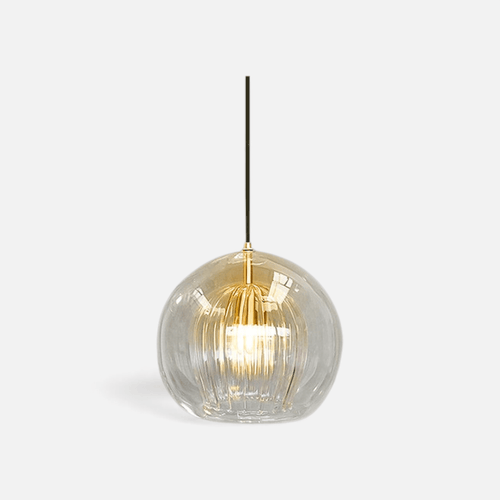 Elvora Pendant Light | Glass Globe Ribbed Design