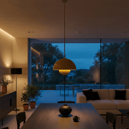 Elvora Pendant Light | Glossy Mirror Dome Space Age Design