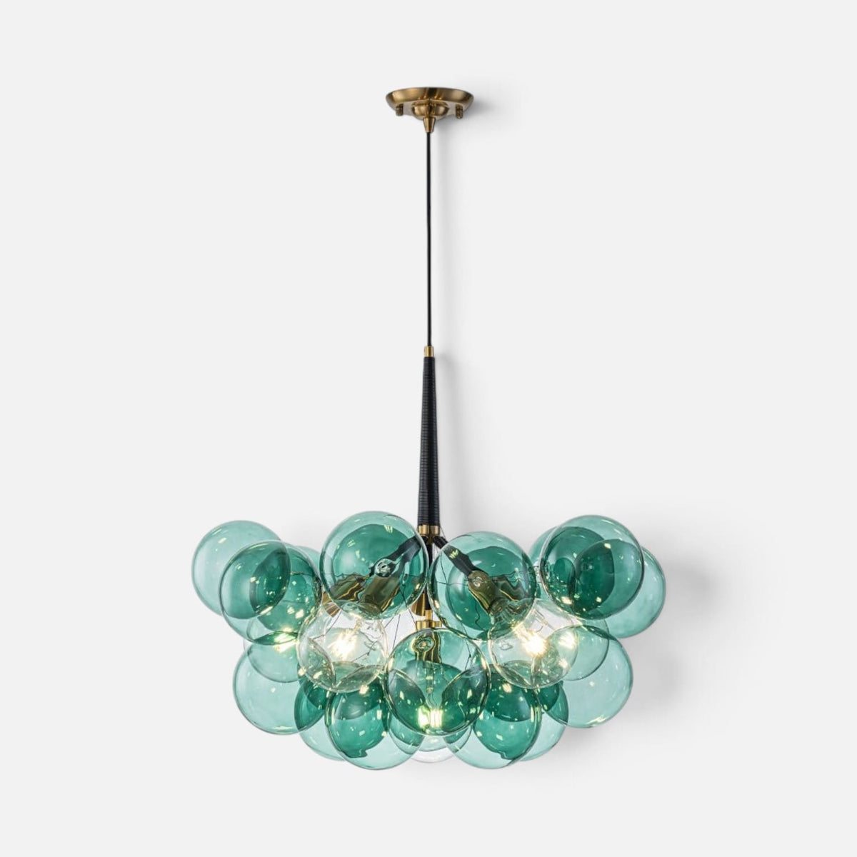 Elvora Pendant Light | Green Bubble Glass Chandelier
