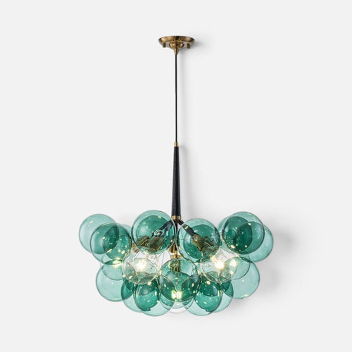 Elvora Pendant Light | Green Bubble Glass Chandelier