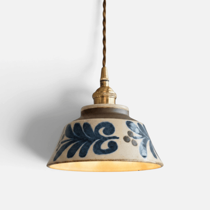 Elvora Pendant Light | Hand-Painted Ceramic Retro Pattern Design