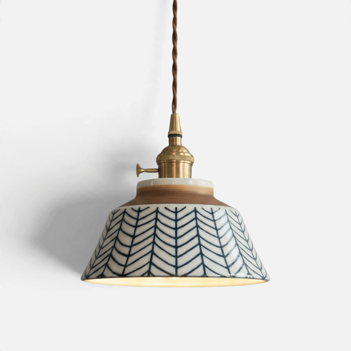 Elvora Pendant Light | Hand-Painted Ceramic Retro Pattern Design