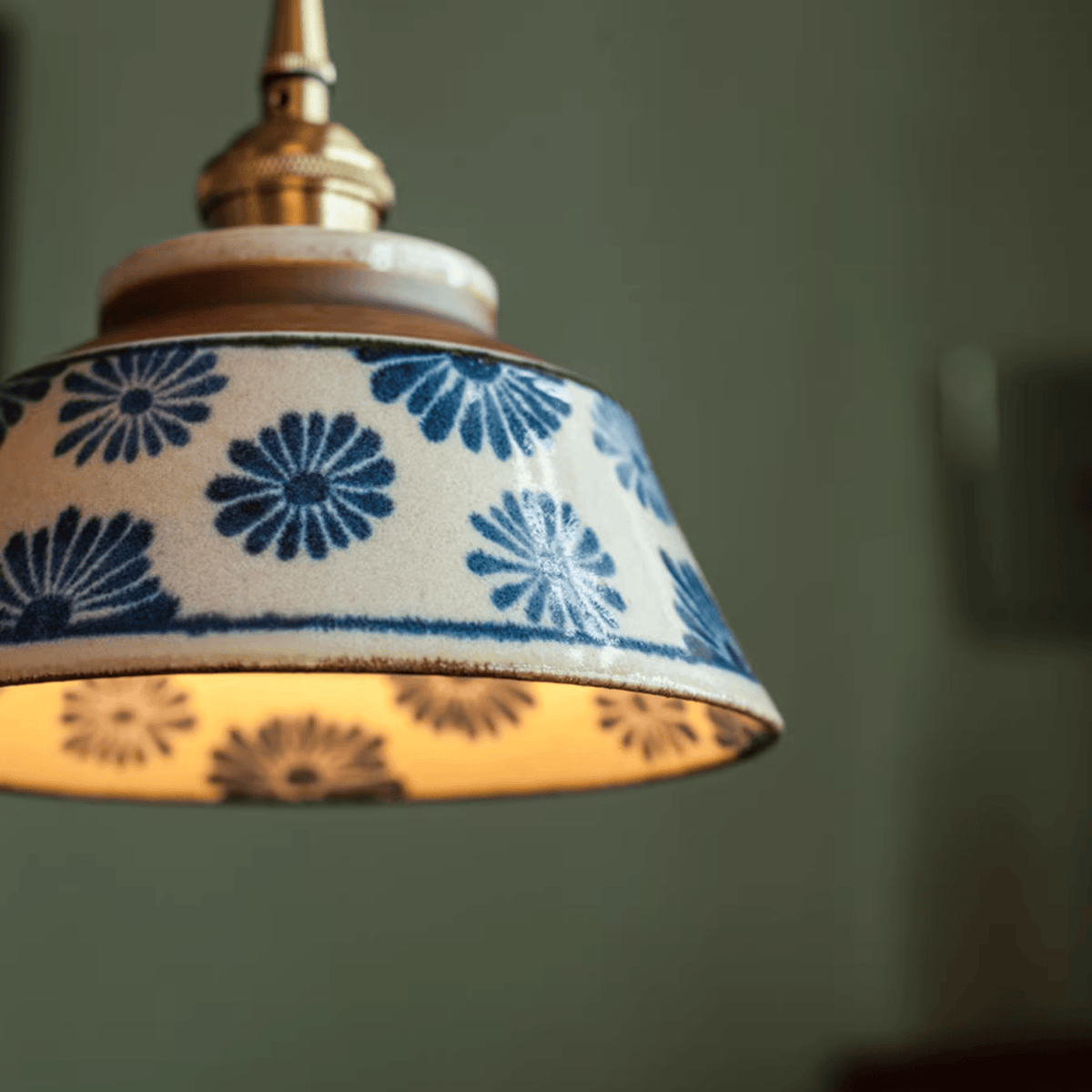 Elvora Pendant Light | Hand-Painted Ceramic Retro Pattern Design