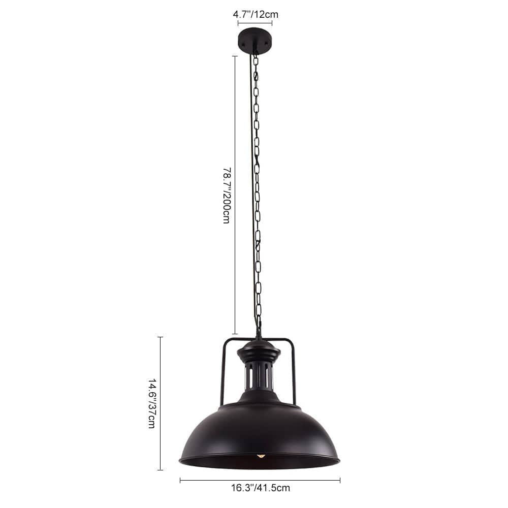 Elvora Pendant Light | Industrial Metal Dome Design
