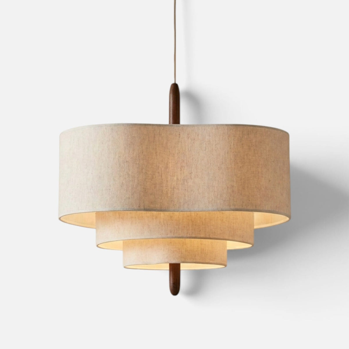 Elvora Pendant Light | Layered Linen Shade Chandelier