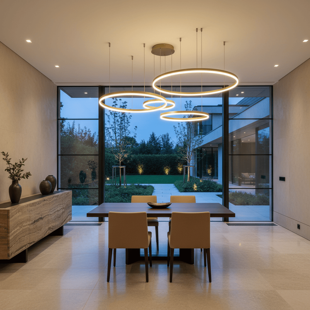 Elvora Pendant Light | LED Ring Multi Circle Design