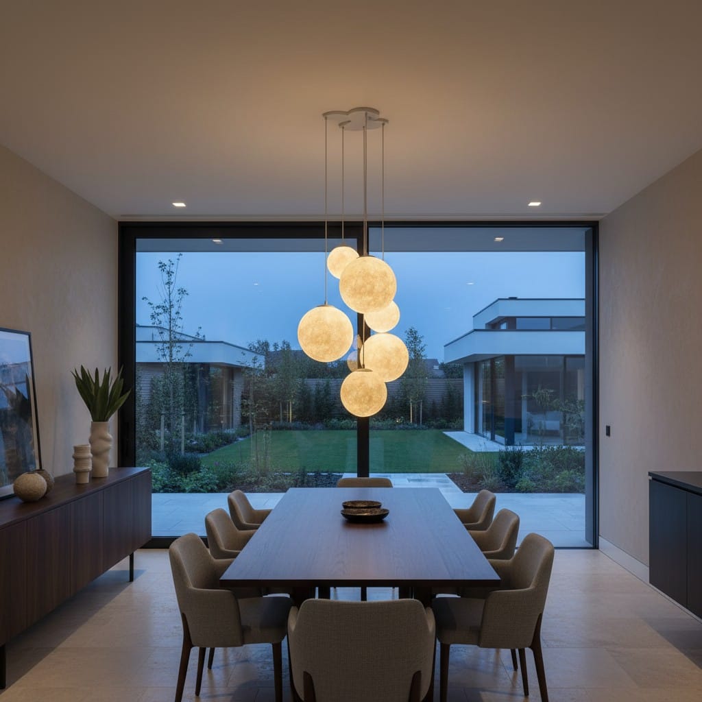 Elvora Pendant Light | Lunar Surface Globe Design