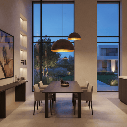 Elvora Pendant Light | Metal Dome Gold Interior Design