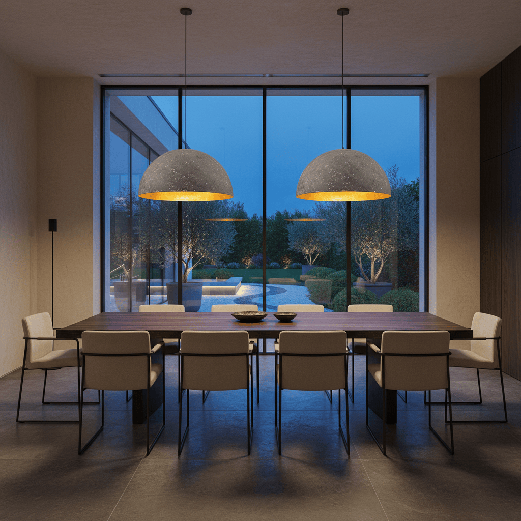 Elvora Pendant Light | Metal Dome Gold Interior Design