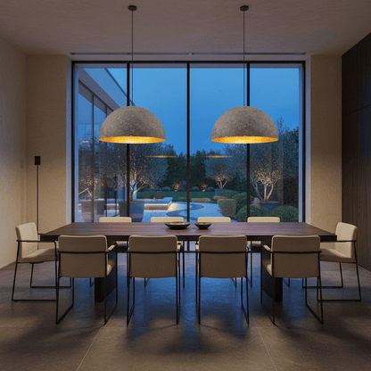 Elvora Pendant Light | Metal Dome Gold Interior Design