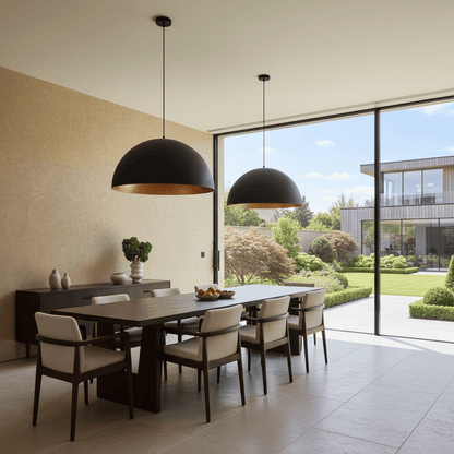 Elvora Pendant Light | Metal Dome Gold Interior Design