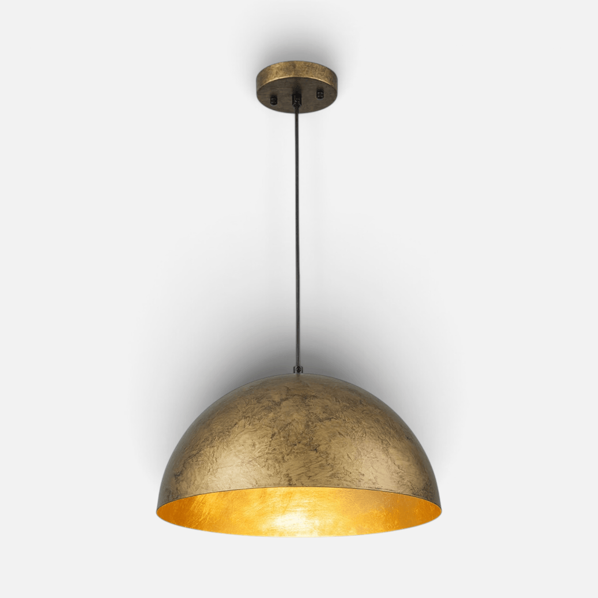 Elvora Pendant Light | Metal Dome Gold Interior Design