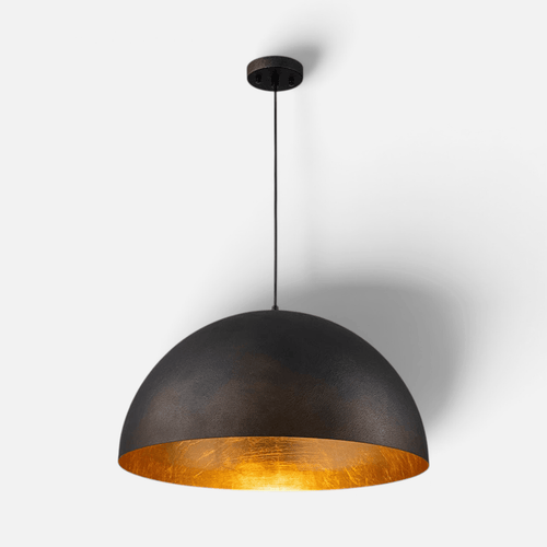 Elvora Pendant Light | Metal Dome Gold Interior Design