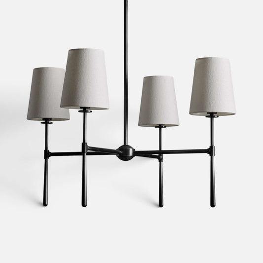 Elvora Pendant Light | Mid-Century Fabric Shade Chandelier