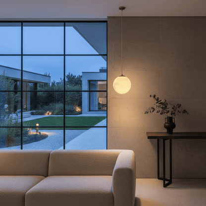 Elvora Pendant Light | Natural Stone Globe Design