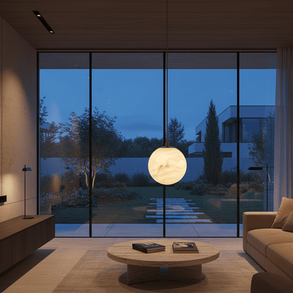 Elvora Pendant Light | Natural Stone Globe Design