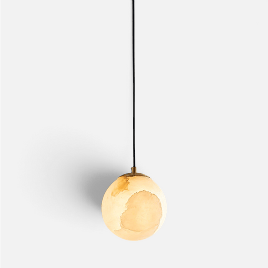 Elvora Pendant Light | Natural Stone Globe Design