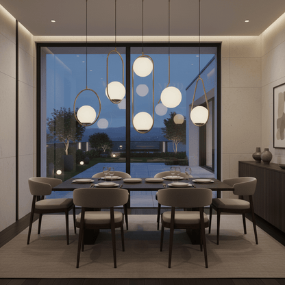 Elvora Pendant Light | Oval Frame Globe Design