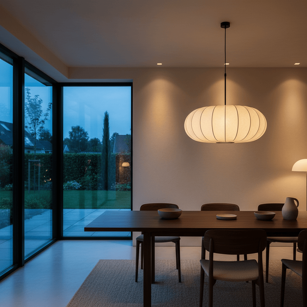 Elvora Pendant Light | Oval Ribbed Silk Shade