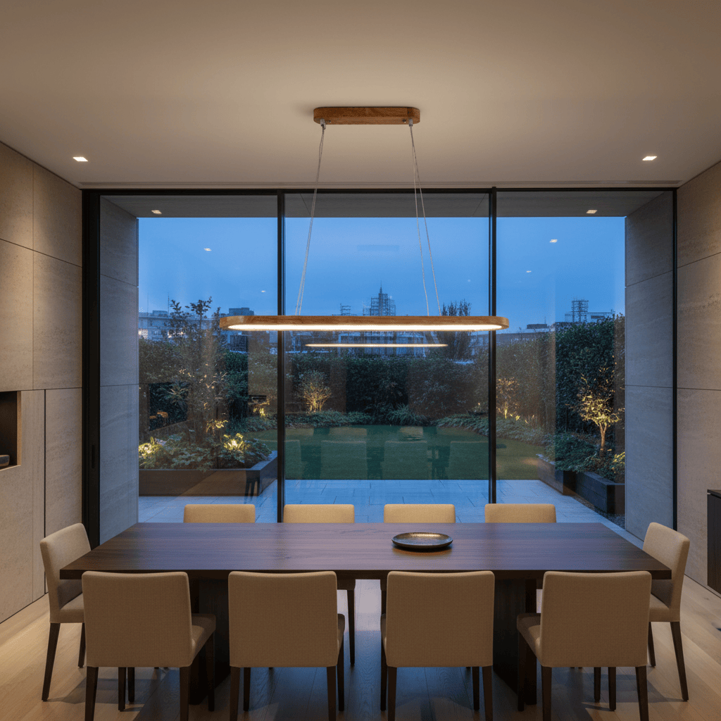 Elvora Pendant Light | Oval Wooden LED Bar Design