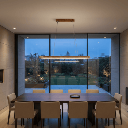 Elvora Pendant Light | Oval Wooden LED Bar Design