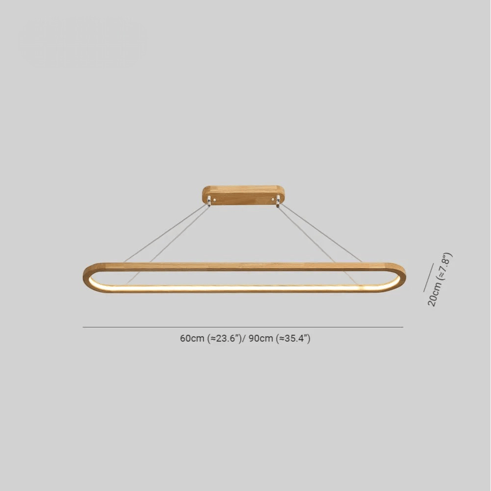 Elvora Pendant Light | Oval Wooden LED Bar Design