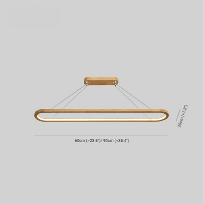 Elvora Pendant Light | Oval Wooden LED Bar Design