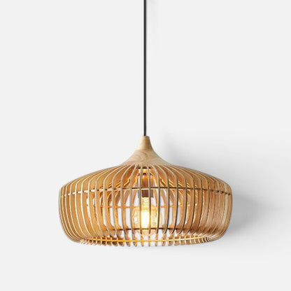 Elvora Pendant Light | Rattan Woven Dome Design