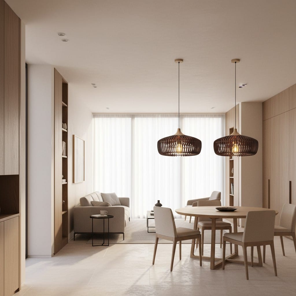 Elvora Pendant Light | Rattan Woven Dome Design
