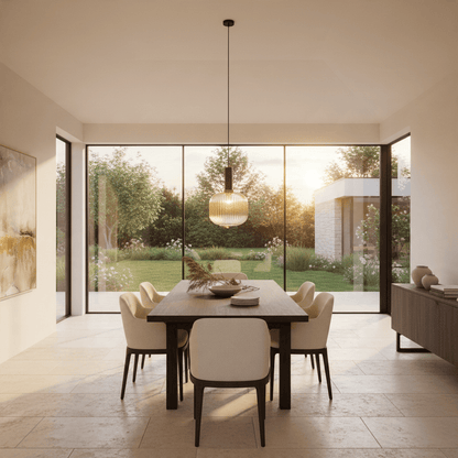 Elvora Pendant Light | Ribbed Glass Shade Design