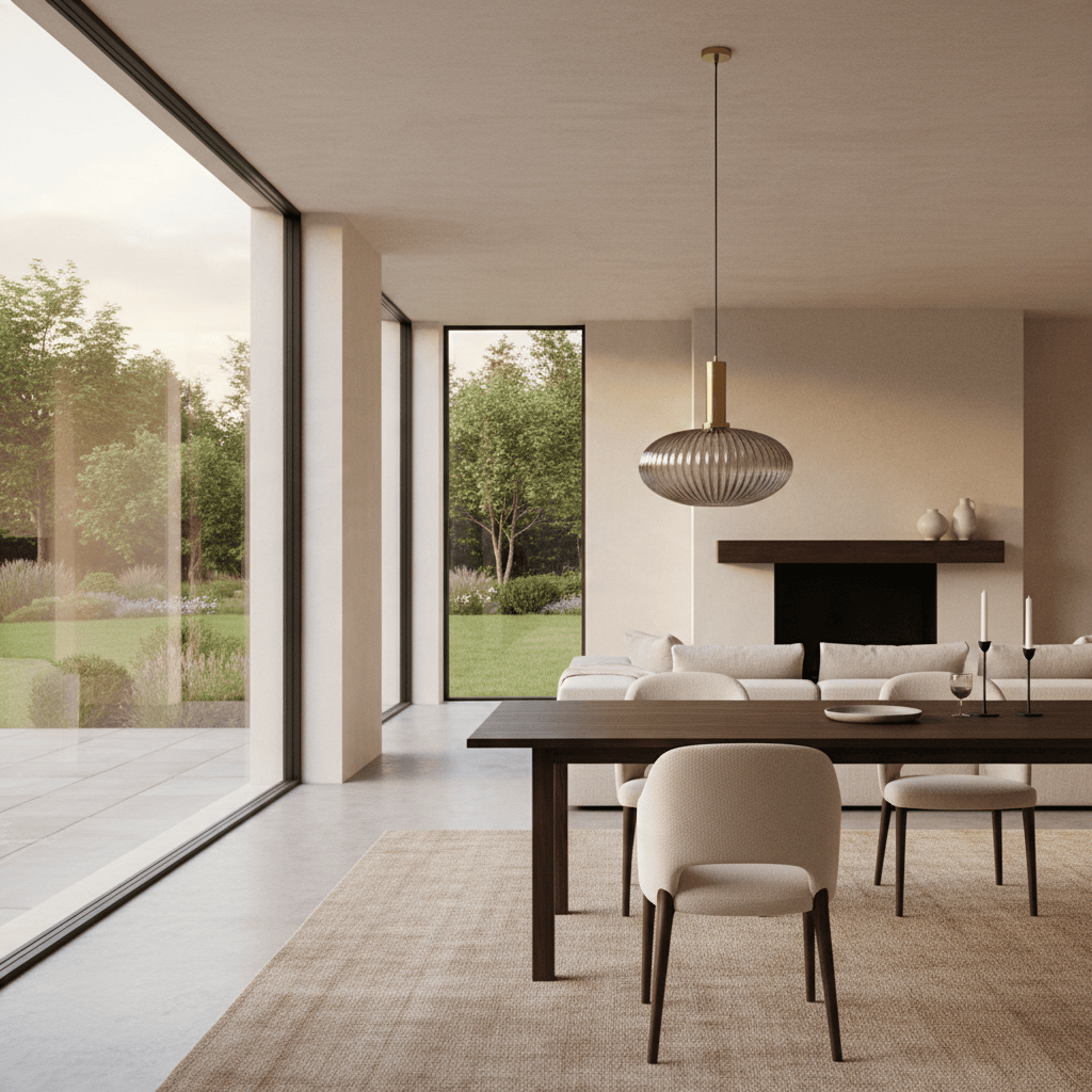 Elvora Pendant Light | Ribbed Glass Shade Design