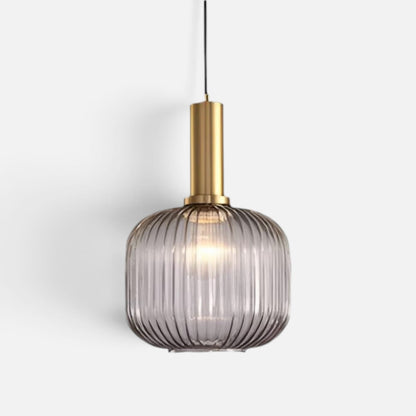 Elvora Pendant Light | Ribbed Glass Shade Design