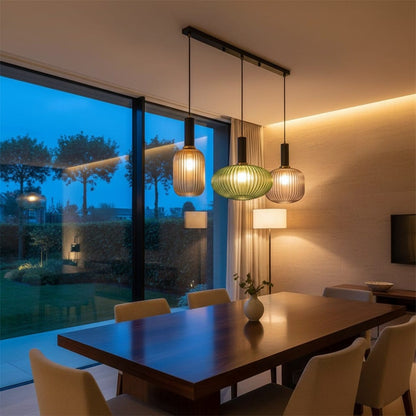 Elvora Pendant Light | Ribbed Glass Shade Design