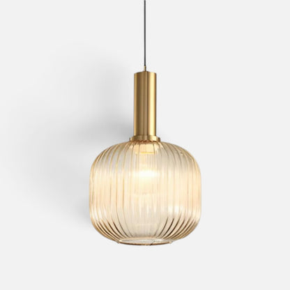 Elvora Pendant Light | Ribbed Glass Shade Design