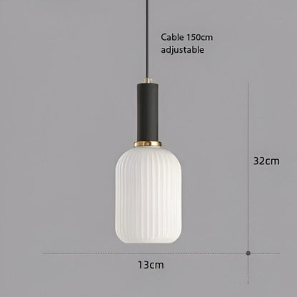 Elvora Pendant Light | Ribbed Glass Shade Design
