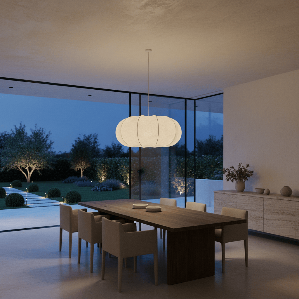 Elvora Pendant Light | Silk Wabi-Sabi Lantern Design