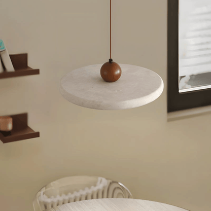 Elvora Pendant Light | Travertine Ring Wabi-Sabi Design