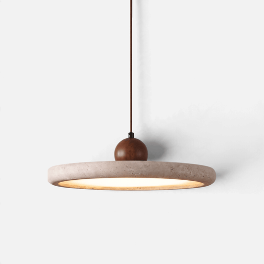 Elvora Pendant Light | Travertine Ring Wabi-Sabi Design