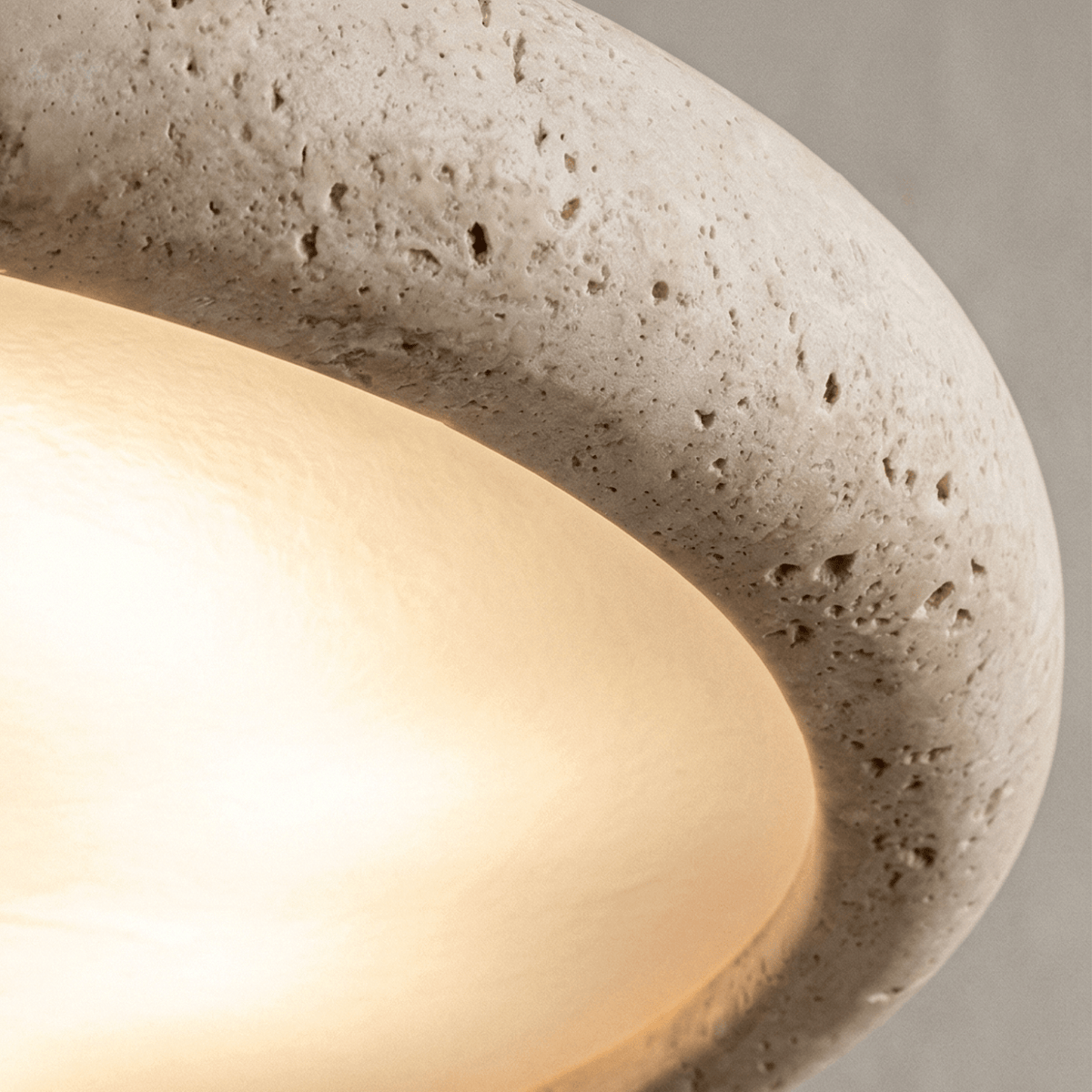 Elvora Pendant Light | Travertine Ring Wabi-Sabi Design