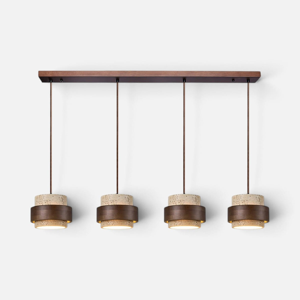 Elvora Pendant Light | Travertine Wood Cylinder Design